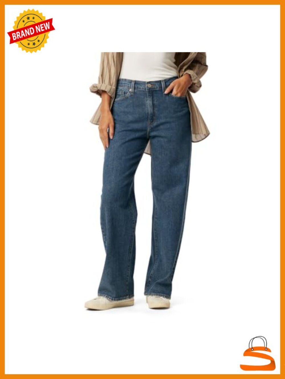 Heritage Original Wide Leg Jeans Mid-Rise Stretch Denim Curvy Plus